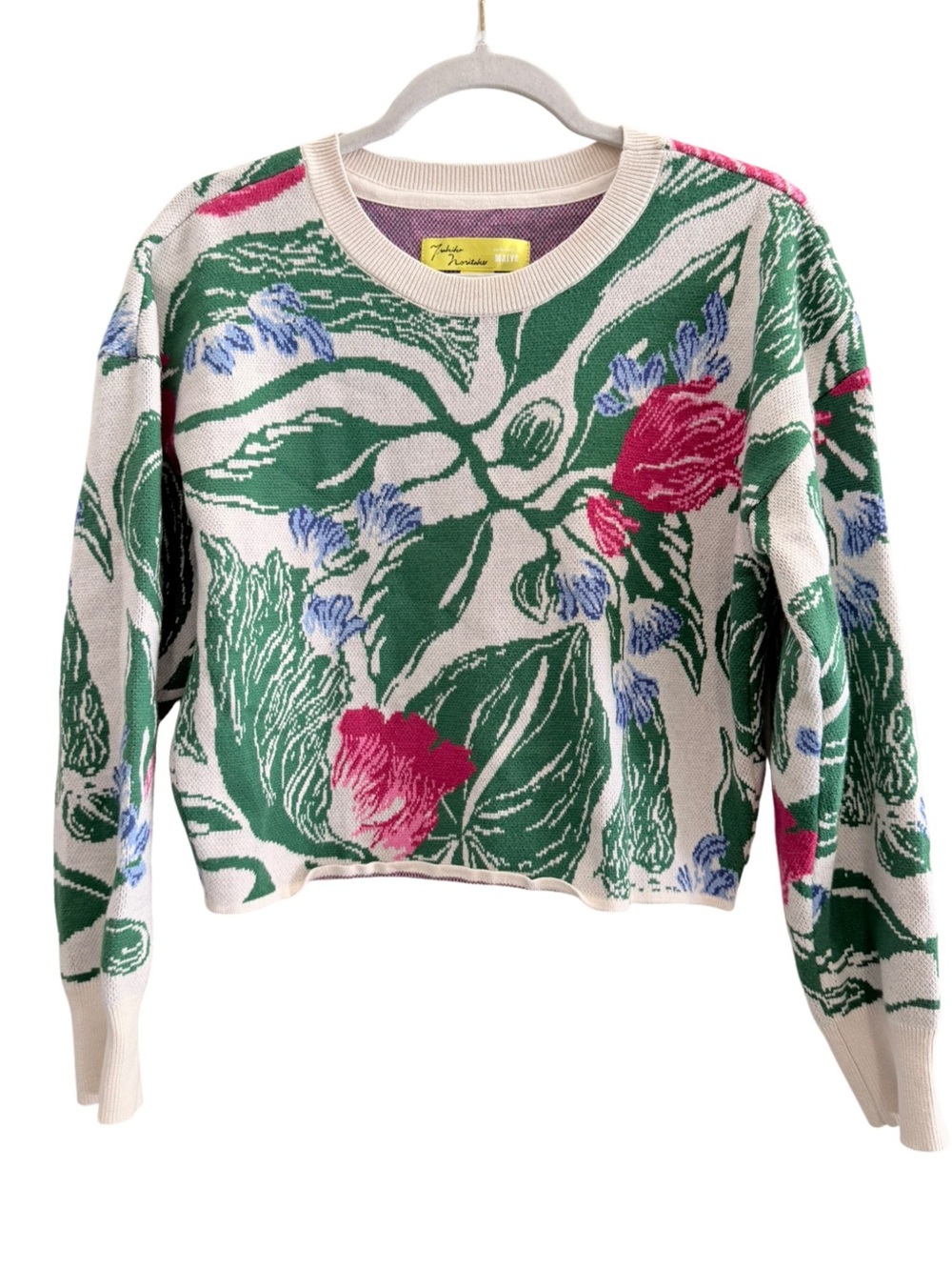 MAEVE BY ANTHROPOLOGIE Camryn Cropped Crewneck Sweater Size Small - Picture 2 of 10